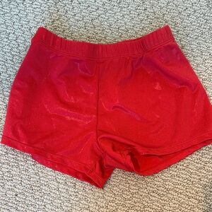 Kids Red Dance Shorts - Sparkle Performance Briefs